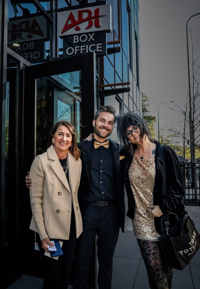 5.8.26
(L to R): Therese Dickey, Shane Fairbanks, and Cara Fairbanks, posing for a photo in front of the Alberta Bair theater before the Billings Central student movie premiere. 