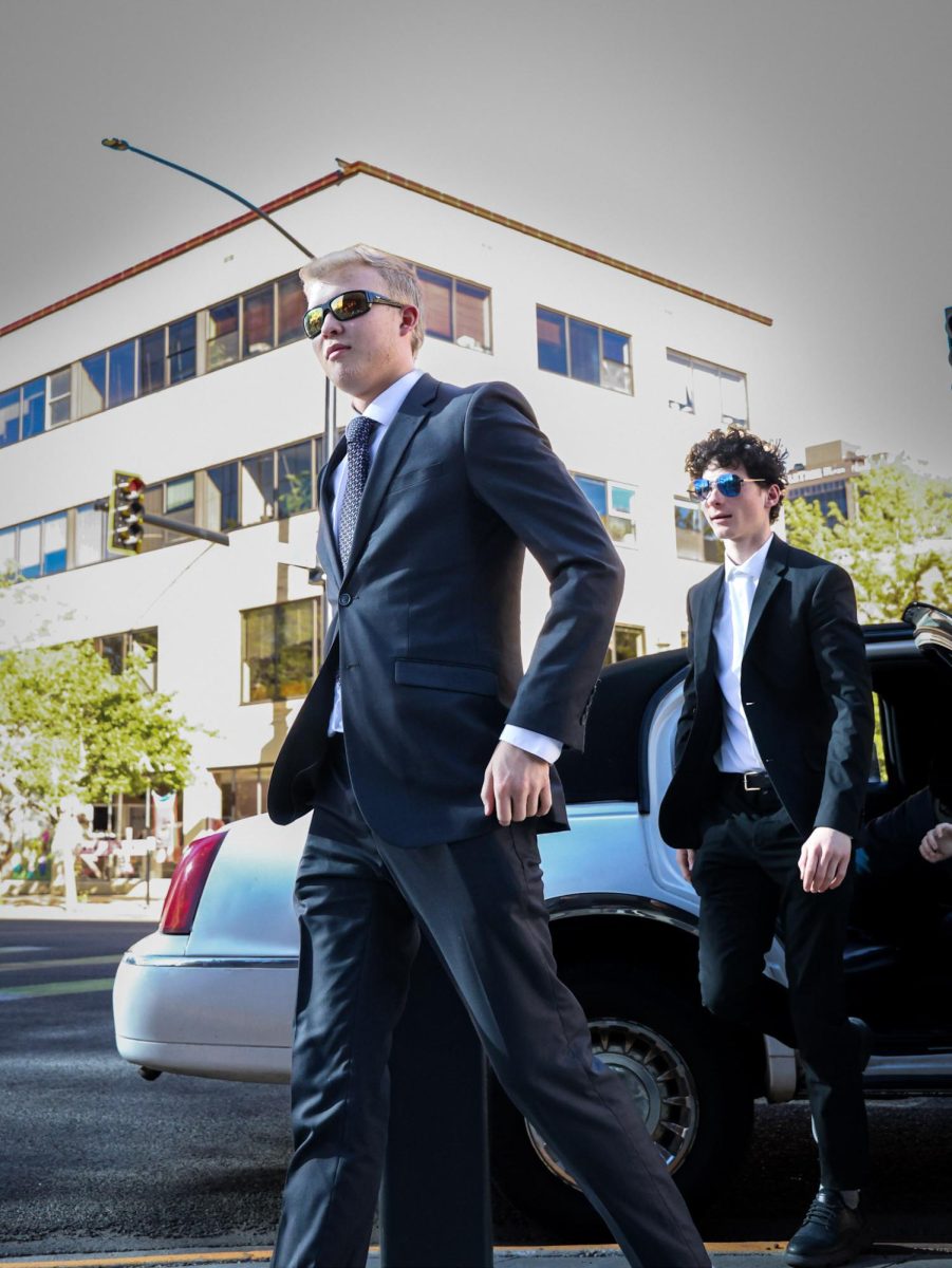 5.8.26
Senior Will Nelson (left) and Junior Mathias Williams (right) walking out of a limousine, arriving at Alberta Bair theater for the Billings Central student movie premiere. 