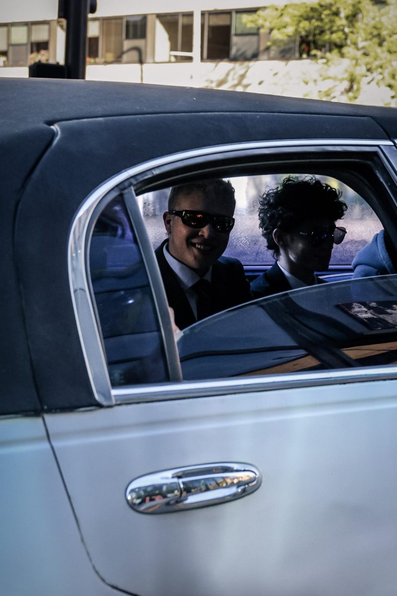 5.8.26 
Senior Will Nelson in the back of a limousine, arriving at the Billings Central student, movie premiere at Alberta Bair theatre.