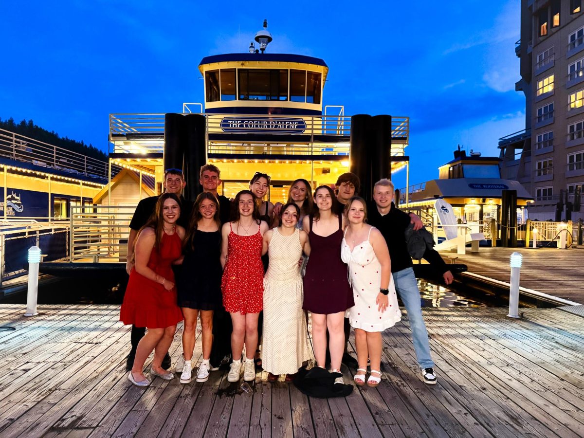 5.8.26
Music department seniors posing in front of the Lake Coeur d'Alene ferry.